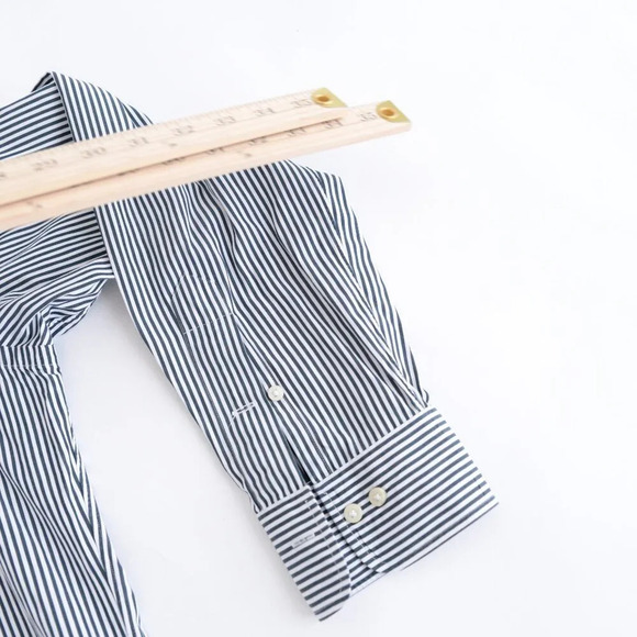 Polo By Ralph Lauren White & Green Stripe Regent Classic Fit Dress Shirt Size 16 - Picture 4 of 11